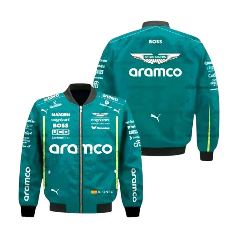 2025 Lance Stroll Formula One Bomber Jacket – Aston Martin F1 Edition - F1 Vintage Jackets