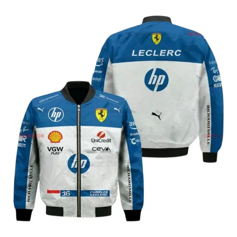 2025 Charles Leclerc Ferrari HP F1 Bomber Jacket - F1 Vintage Jackets