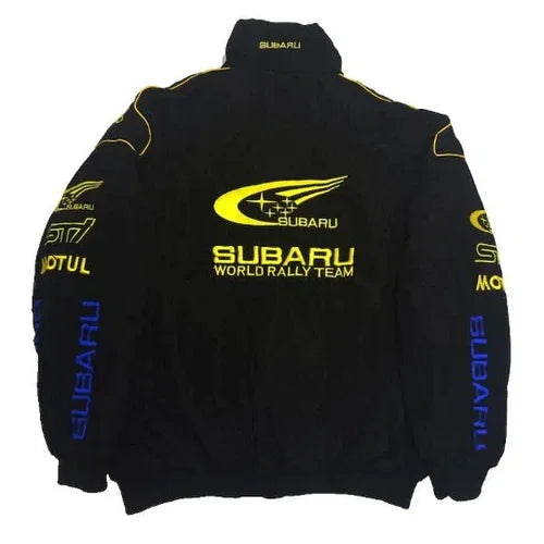 Black Subaru Vintage Racing Jacket - F1 Vintage Jackets