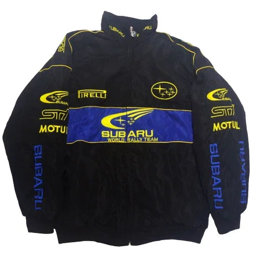 Black Subaru Vintage Racing Jacket - F1 Vintage Jackets