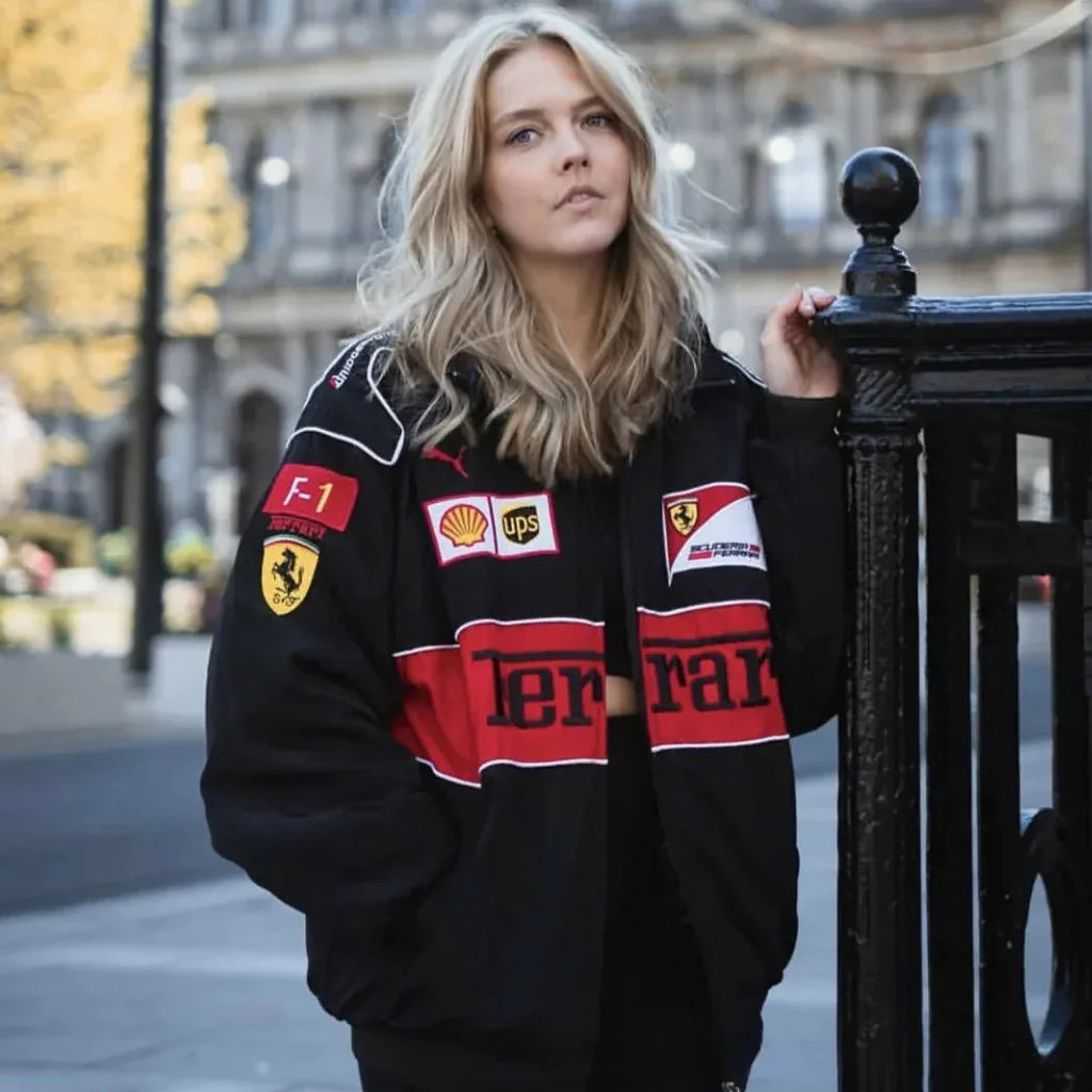Ferrari Vintage Racing Jacket Black - F1 Vintage Jackets