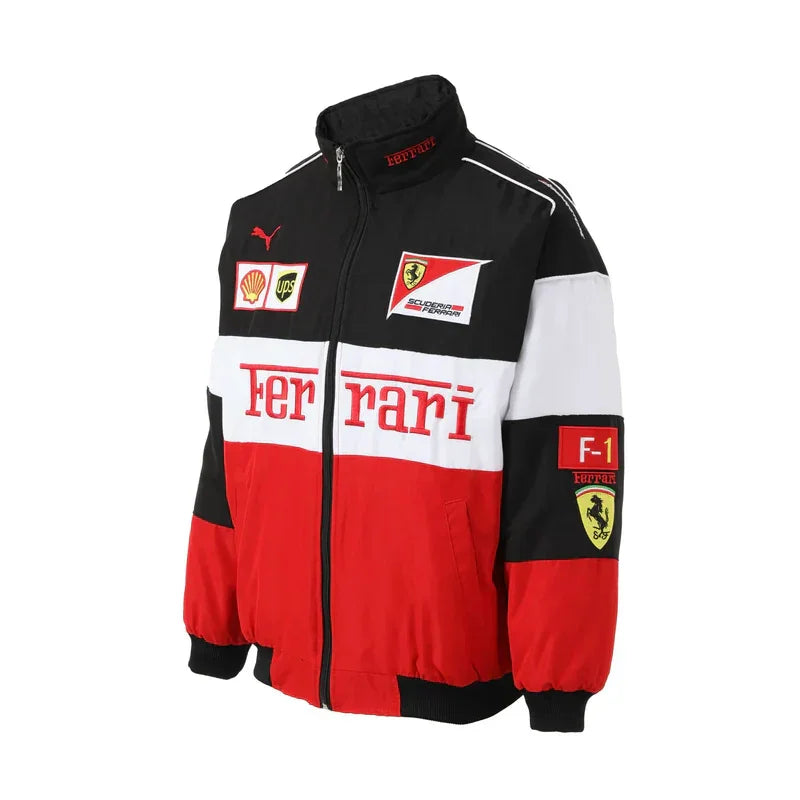 Ferrari Vintage Racing Jacket White - F1 Vintage Jackets
