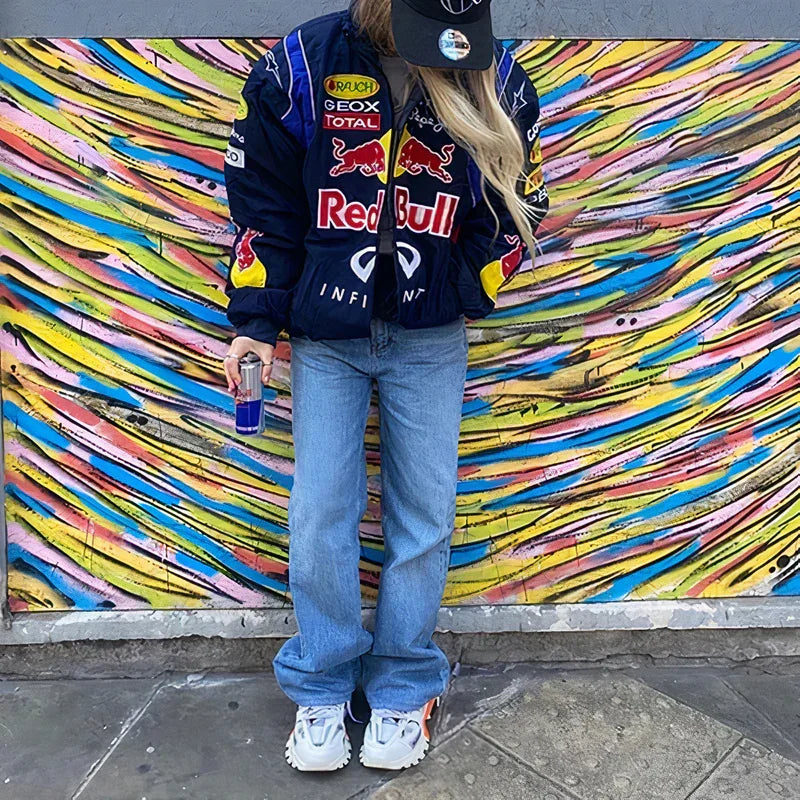 Red Bull Vintage Racing Embroidery Jacket - F1 Vintage Jackets