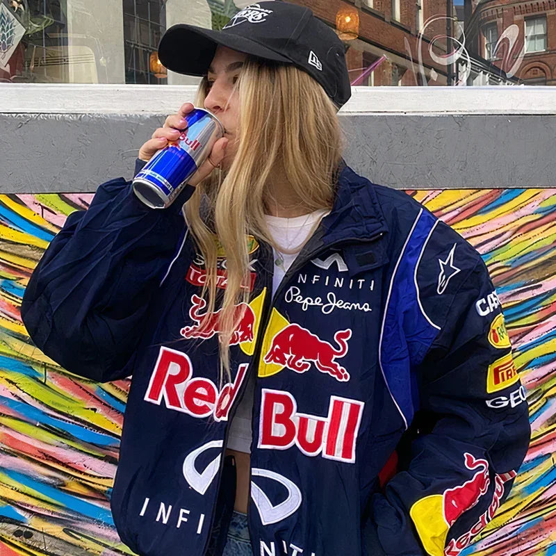 Red Bull Vintage Racing Embroidery Jacket - F1 Vintage Jackets